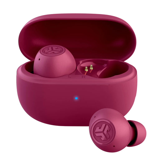 JLab Go Pop ANC True Wireless Earbuds & Charging Case Fuchsia Active Noise Cancelling 10mm Drivers Dual Connect Customize Your Sound with App Be Aware Mode Compact Fit Google Fast Pair