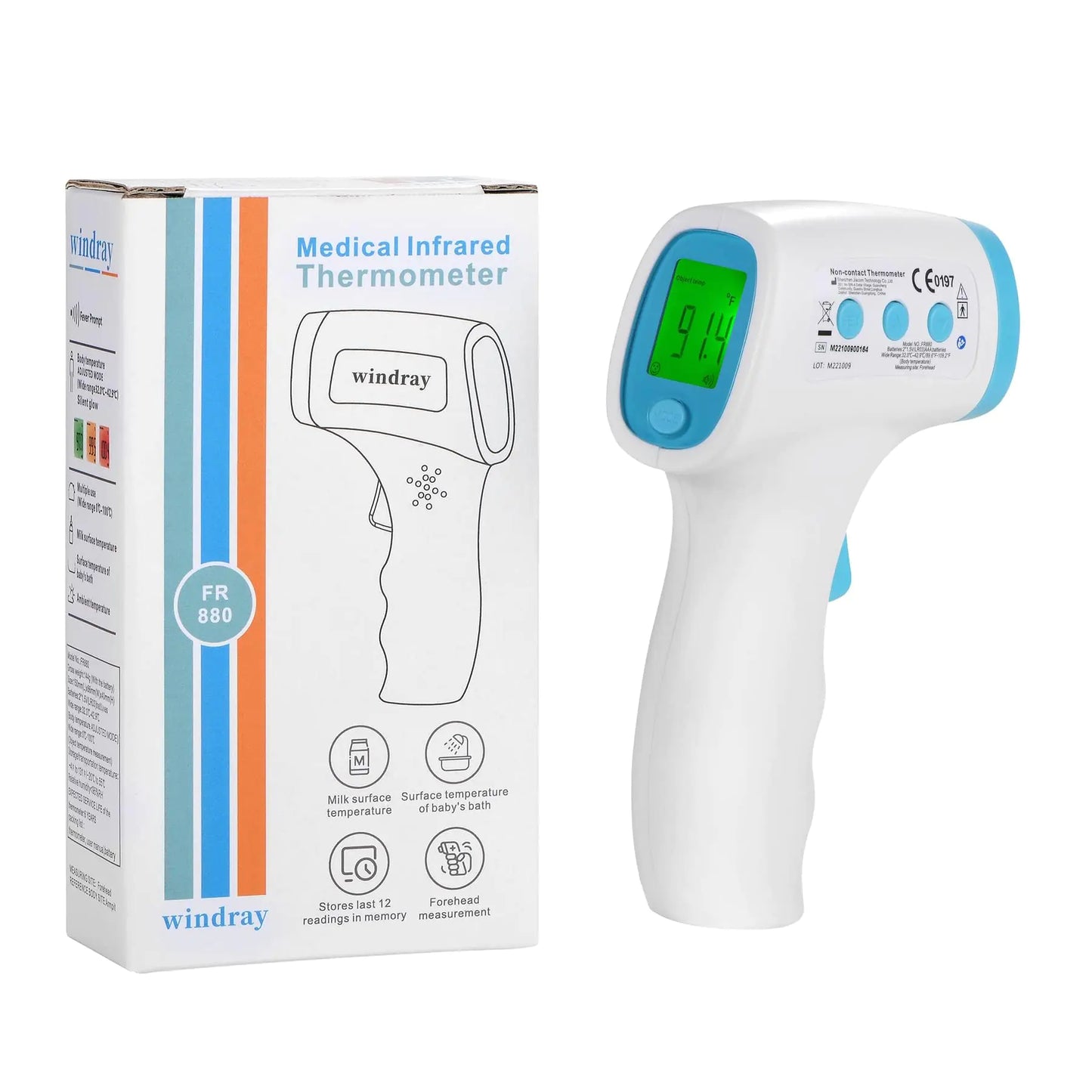Baby Thermometer for Infants and FeverNo Touch Instant Read Digital Infrared Thermometer Gun with Fever Alarm Touchless Kids Thermometer Instant Accuracy Readings